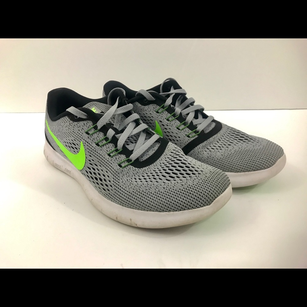 Nike Mens Gray Green Black Free RN Shoes Size 7